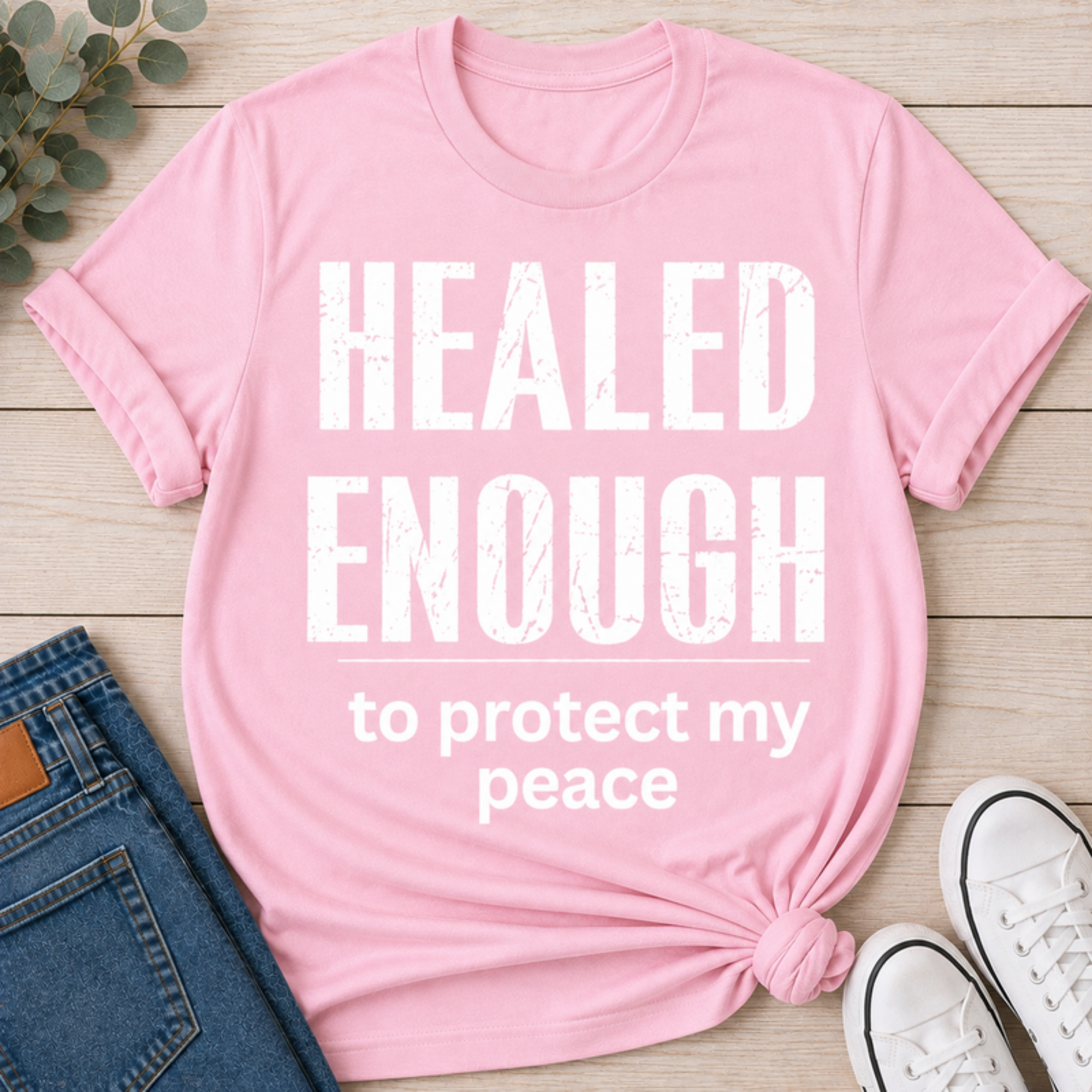 Healed Enough to Protect My Peace tee - Light Pink