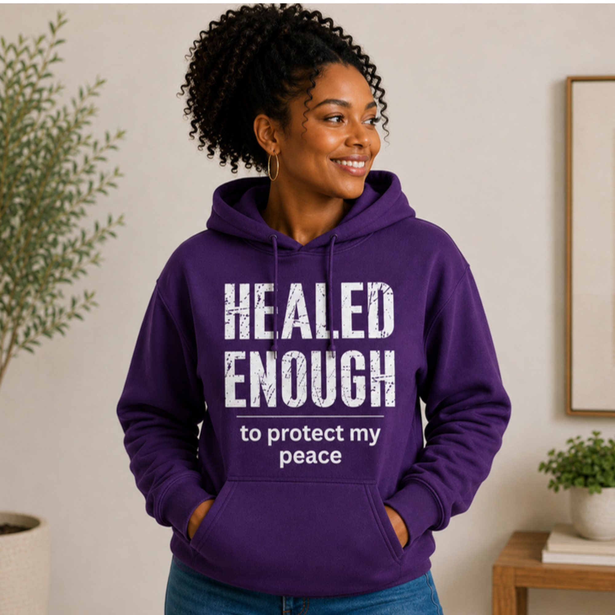 Healed Enough to Protect My Peace hoodie - Purple