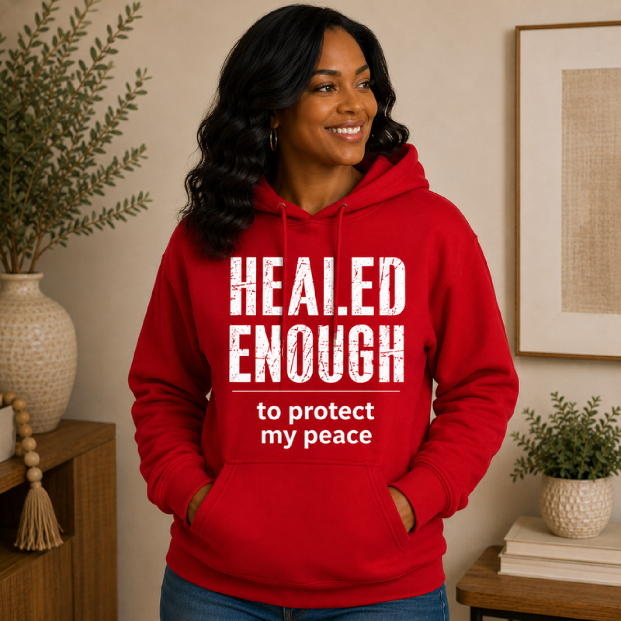 Healed Enough to Protect My Peace hoodie - Red
