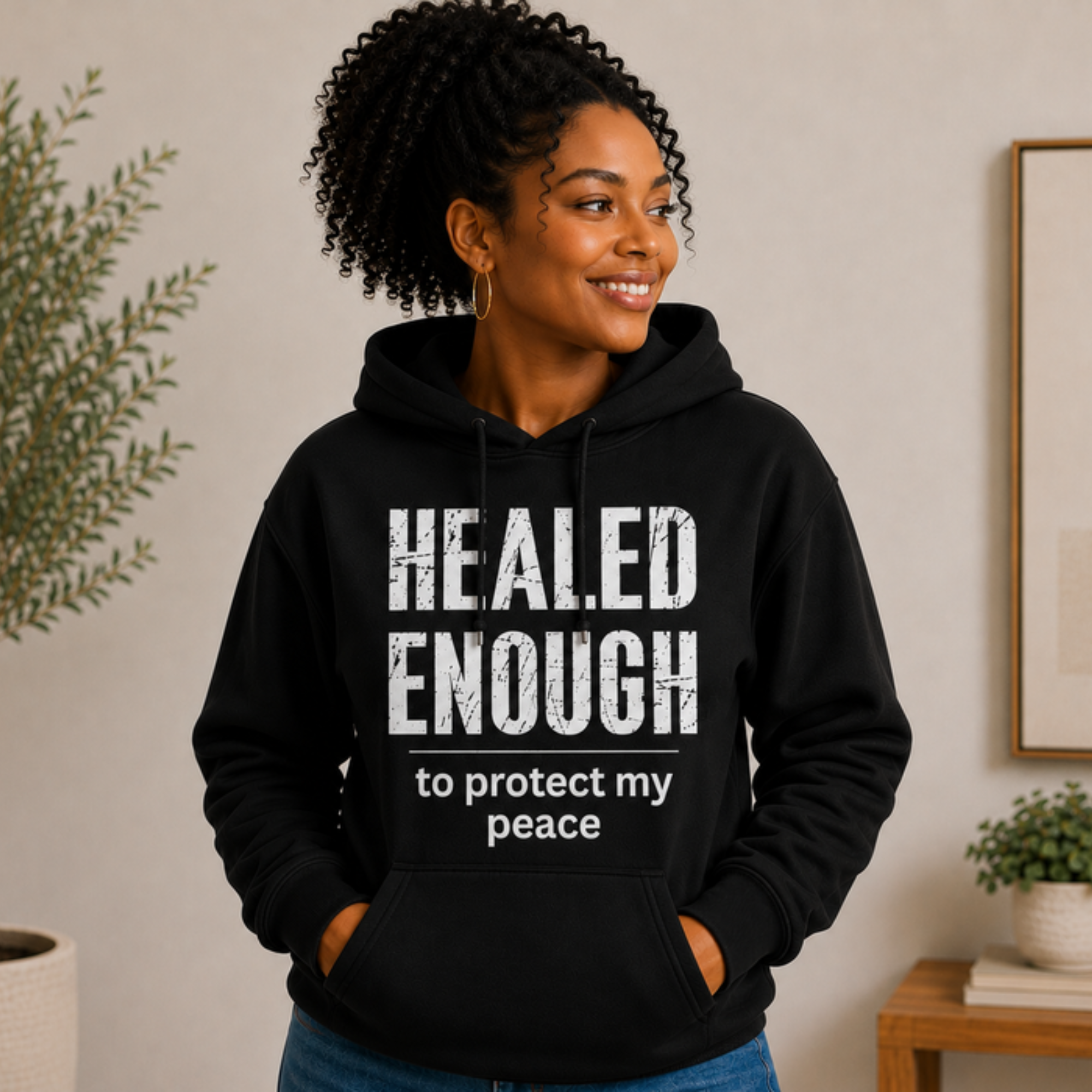 Healed Enough to Protect My Peace hoodie - Black