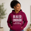 Healed Enough to Trust God's Timing hoodie - Garnet