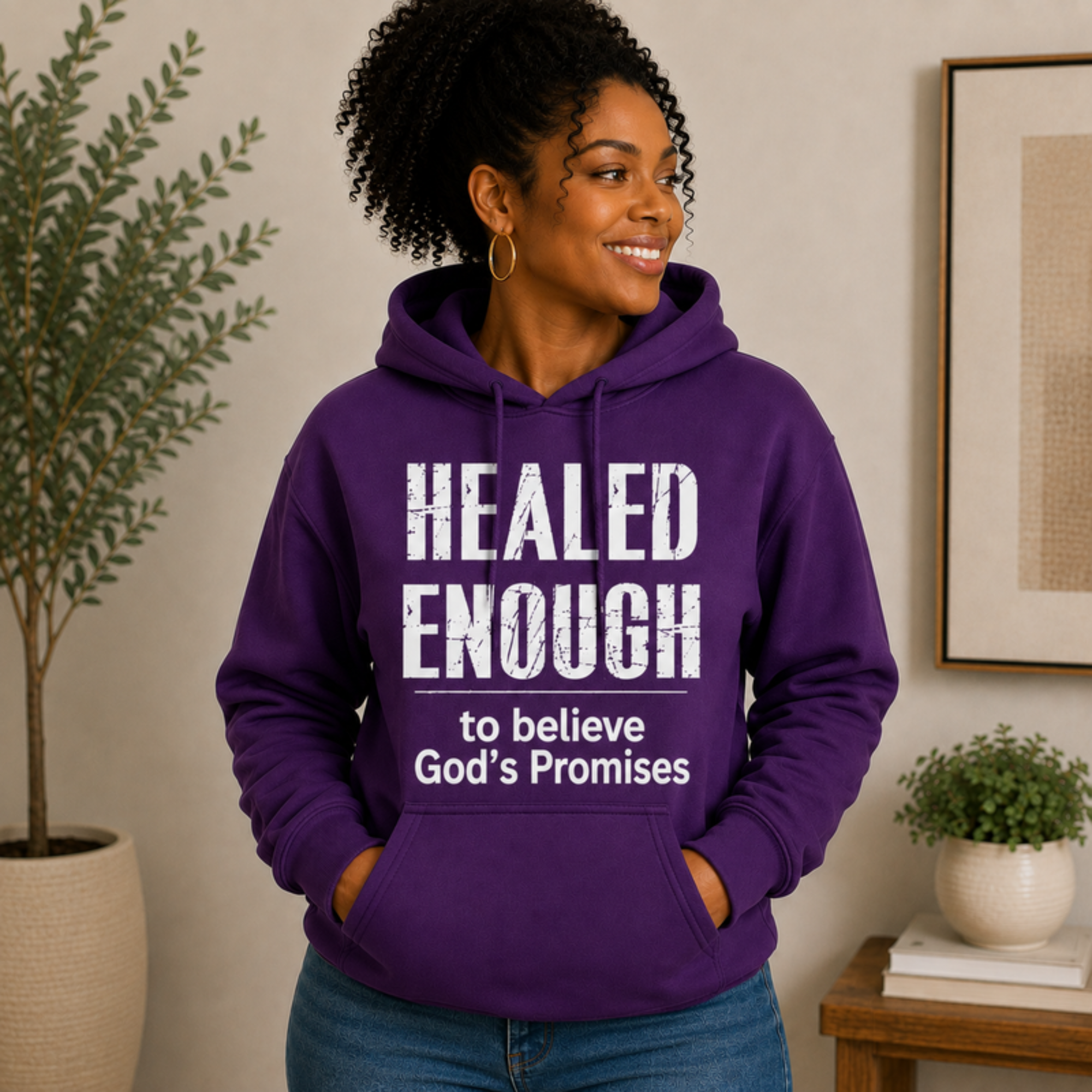 Healed Enough to Believe God's Promises hoodie - Purple