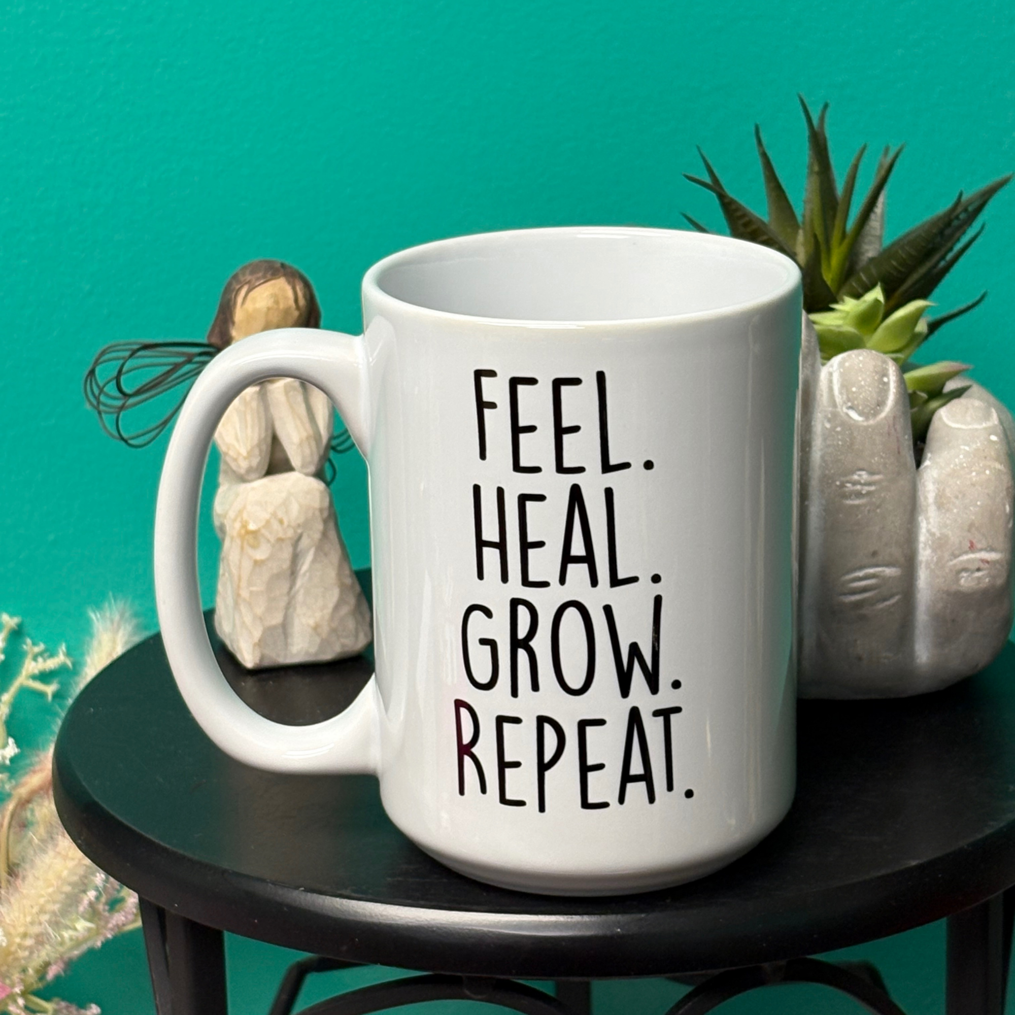 Feel Heal Grow Repeat Minimalist Mug