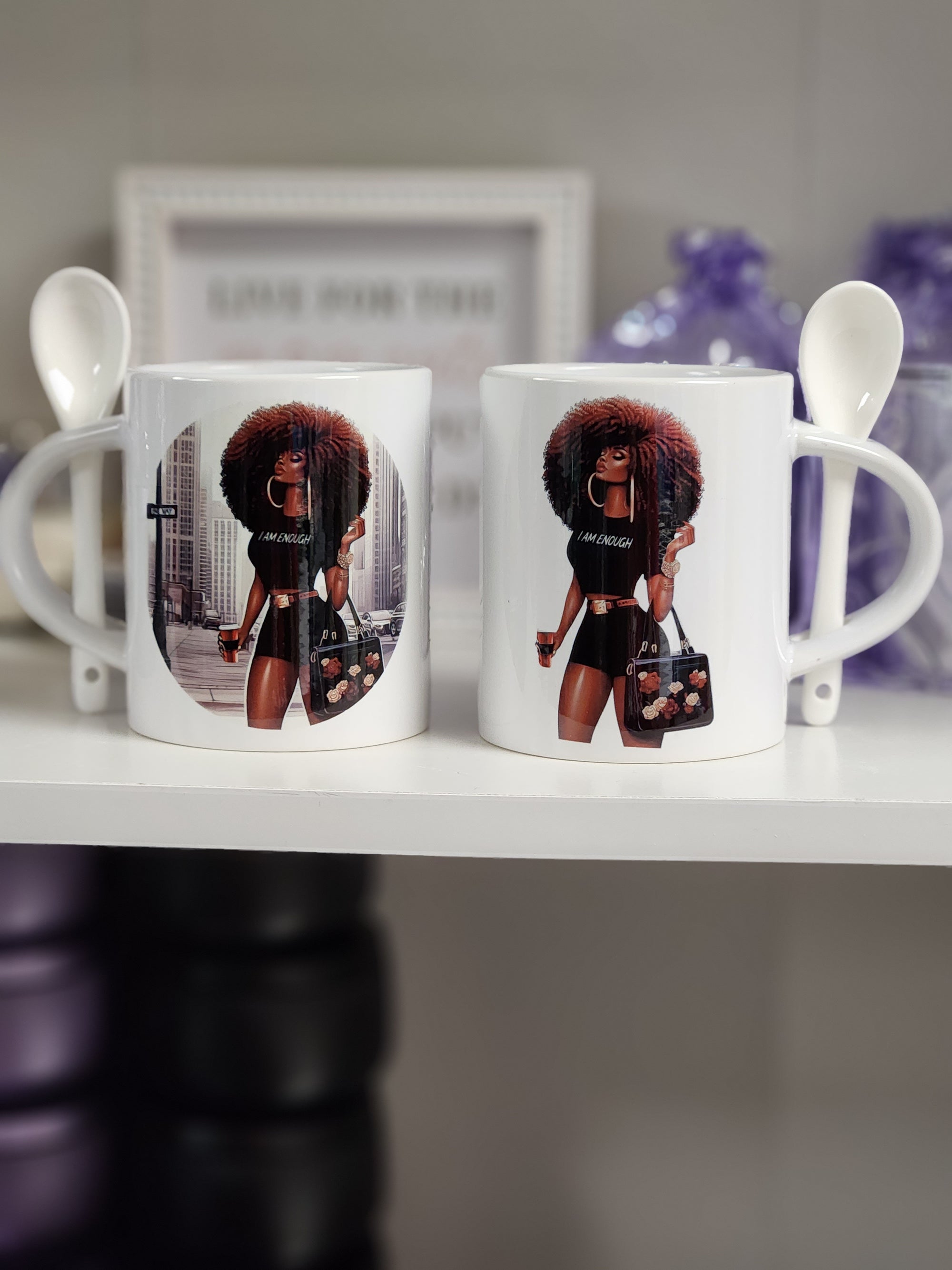 I AM Enough Afro Love Mug