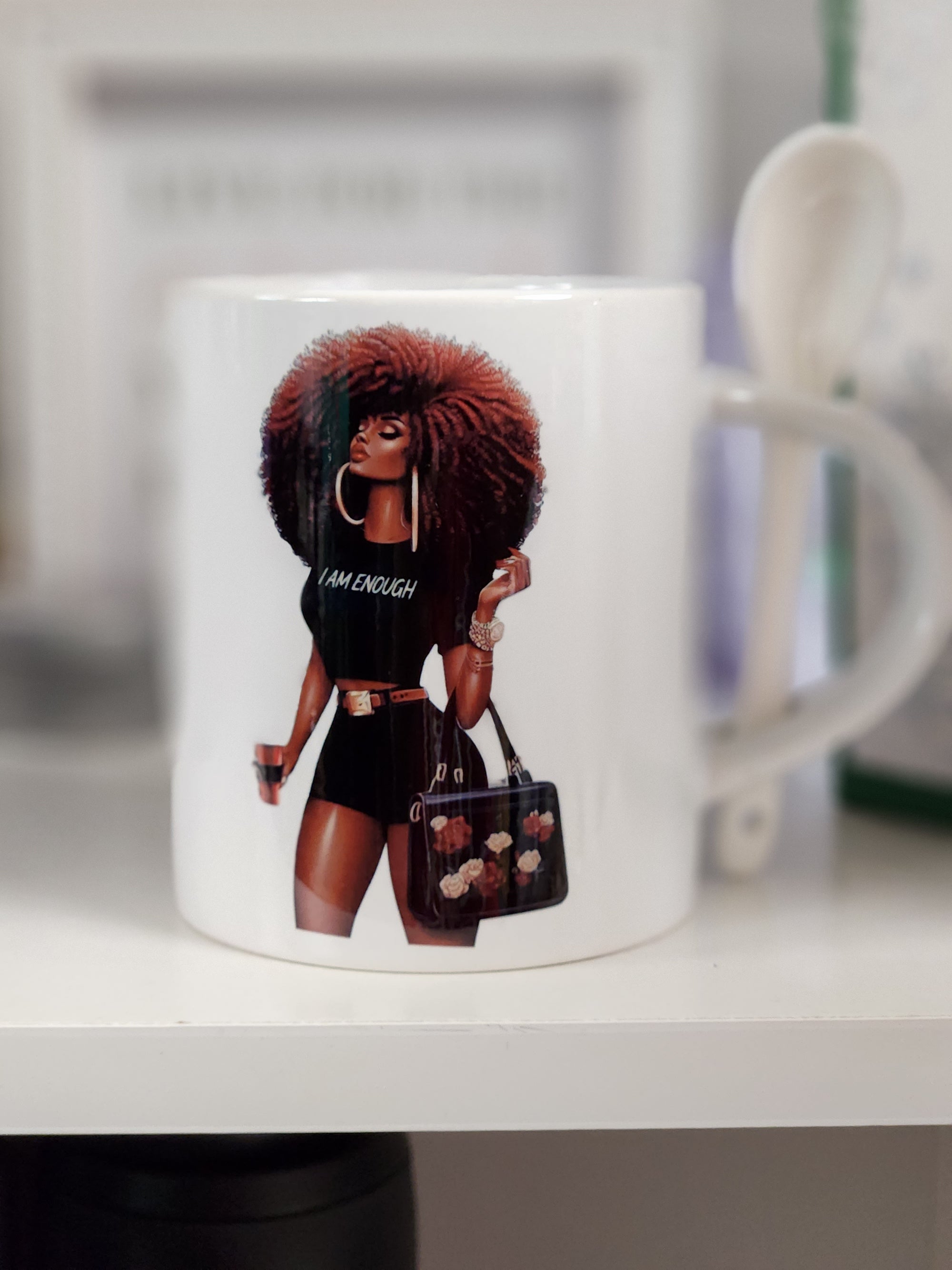 I AM Enough Afro Love Mug