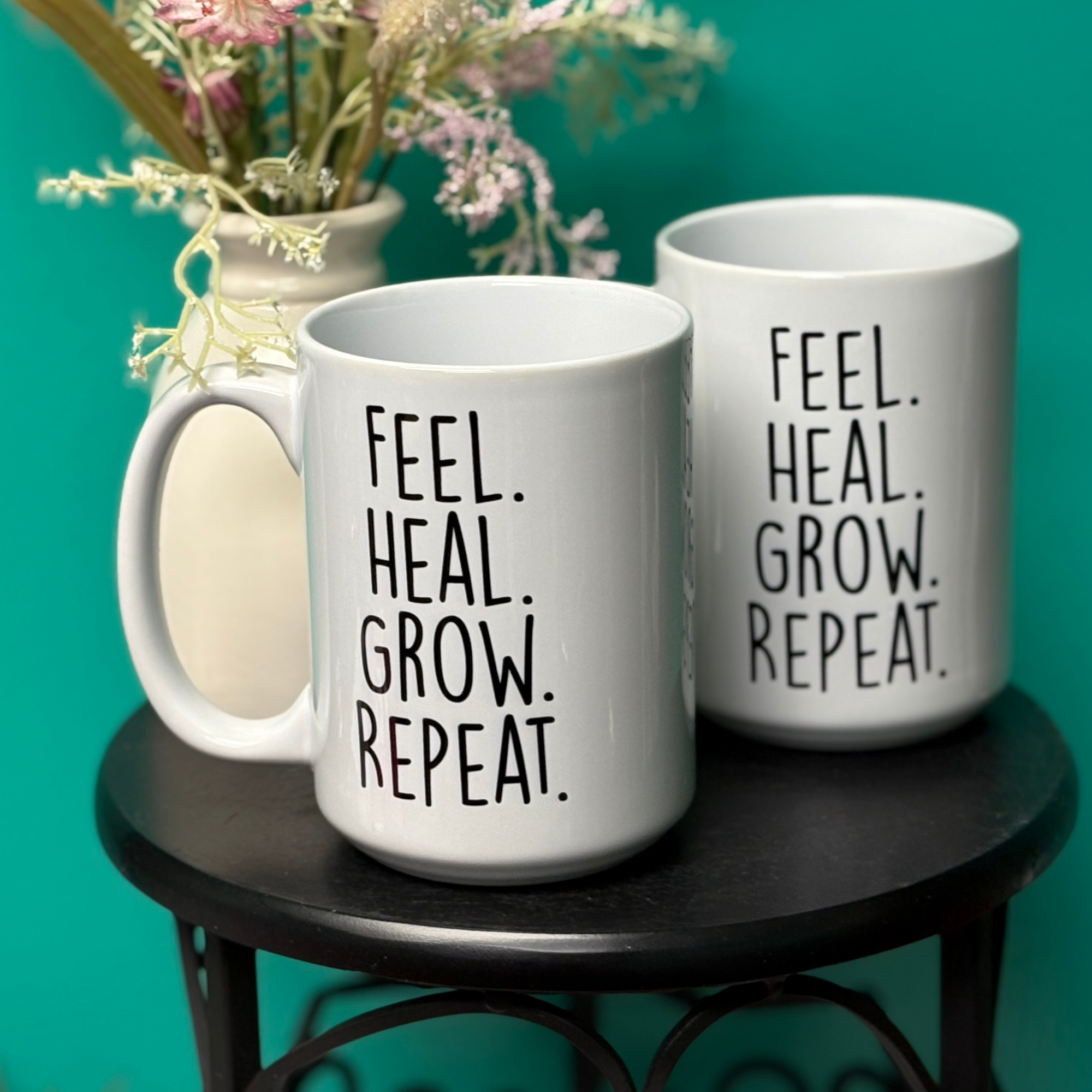 Feel Heal Grow Repeat Minimalist Mug
