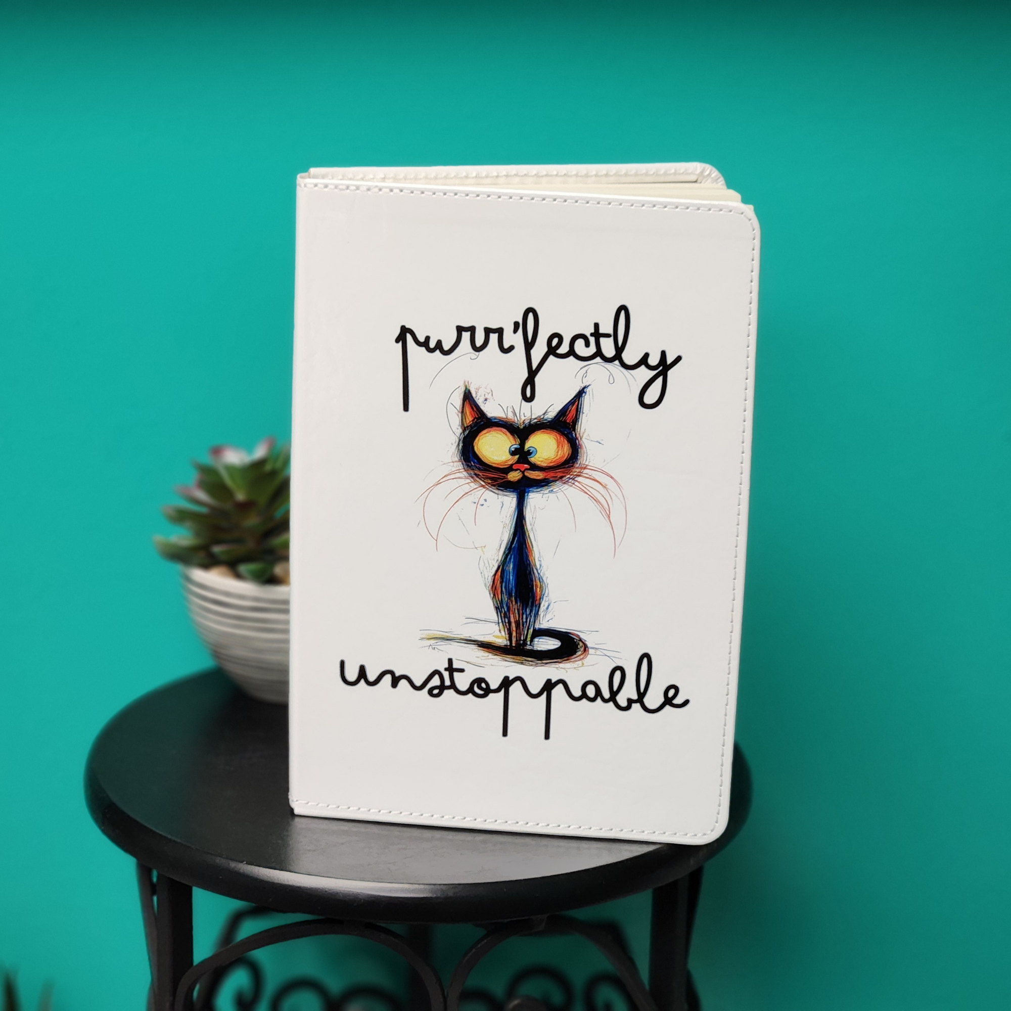 Purr'fectly Unstoppable Black Cat 11oz Ceramic Stirring Spoon Mug