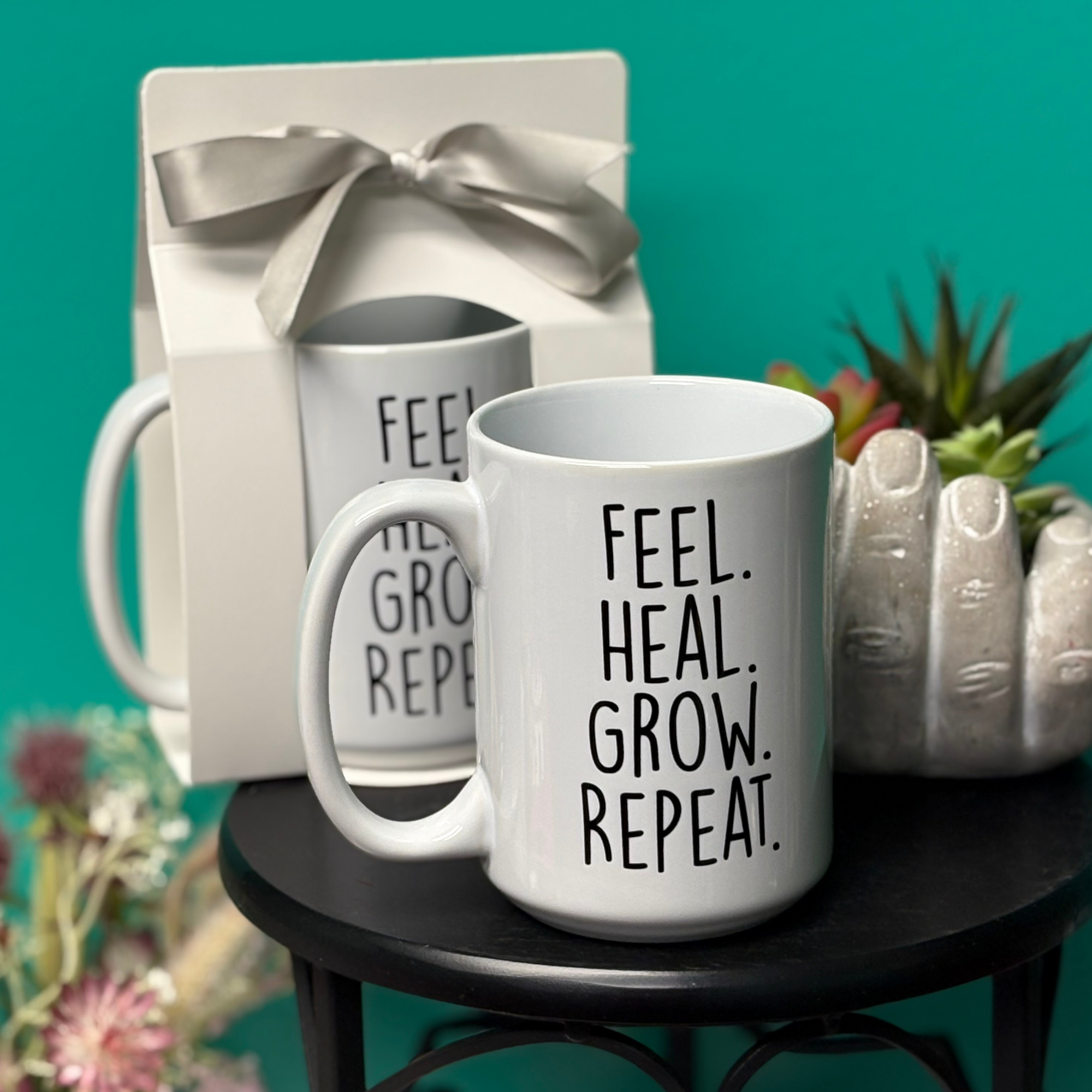Feel Heal Grow Repeat Minimalist Mug