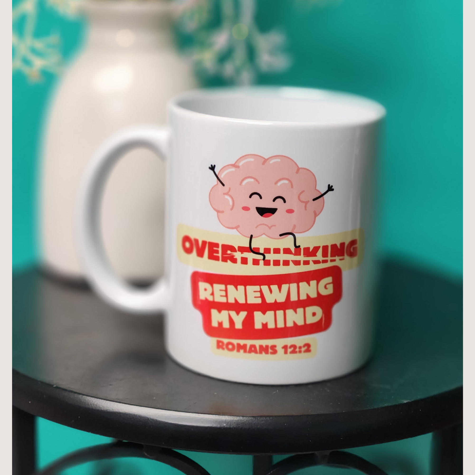 Overthinking Crossed Out Mug – Renewing My Mind (Romans 12:2)