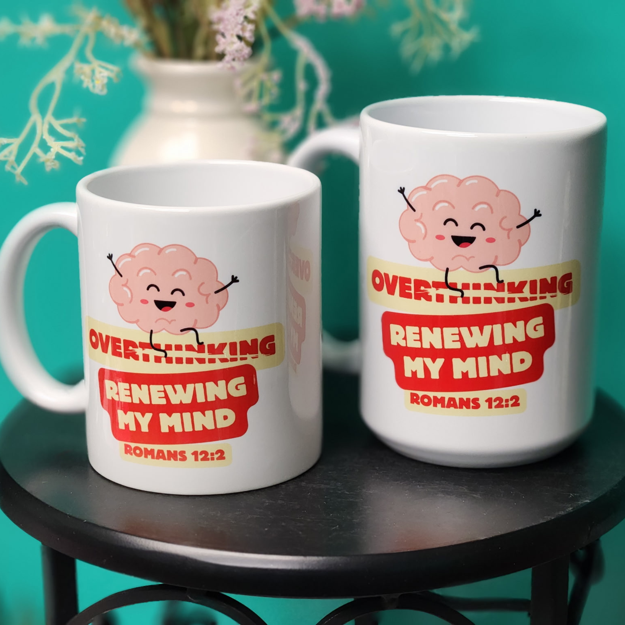 Overthinking Crossed Out Mug – Renewing My Mind (Romans 12:2)