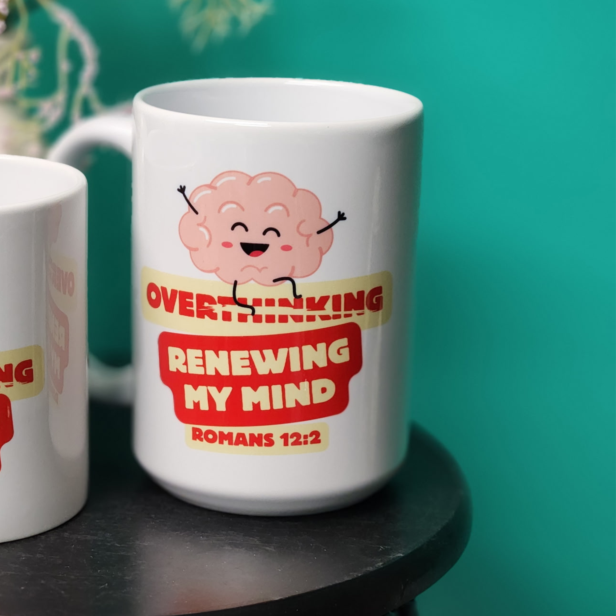 Overthinking Crossed Out Mug – Renewing My Mind (Romans 12:2)