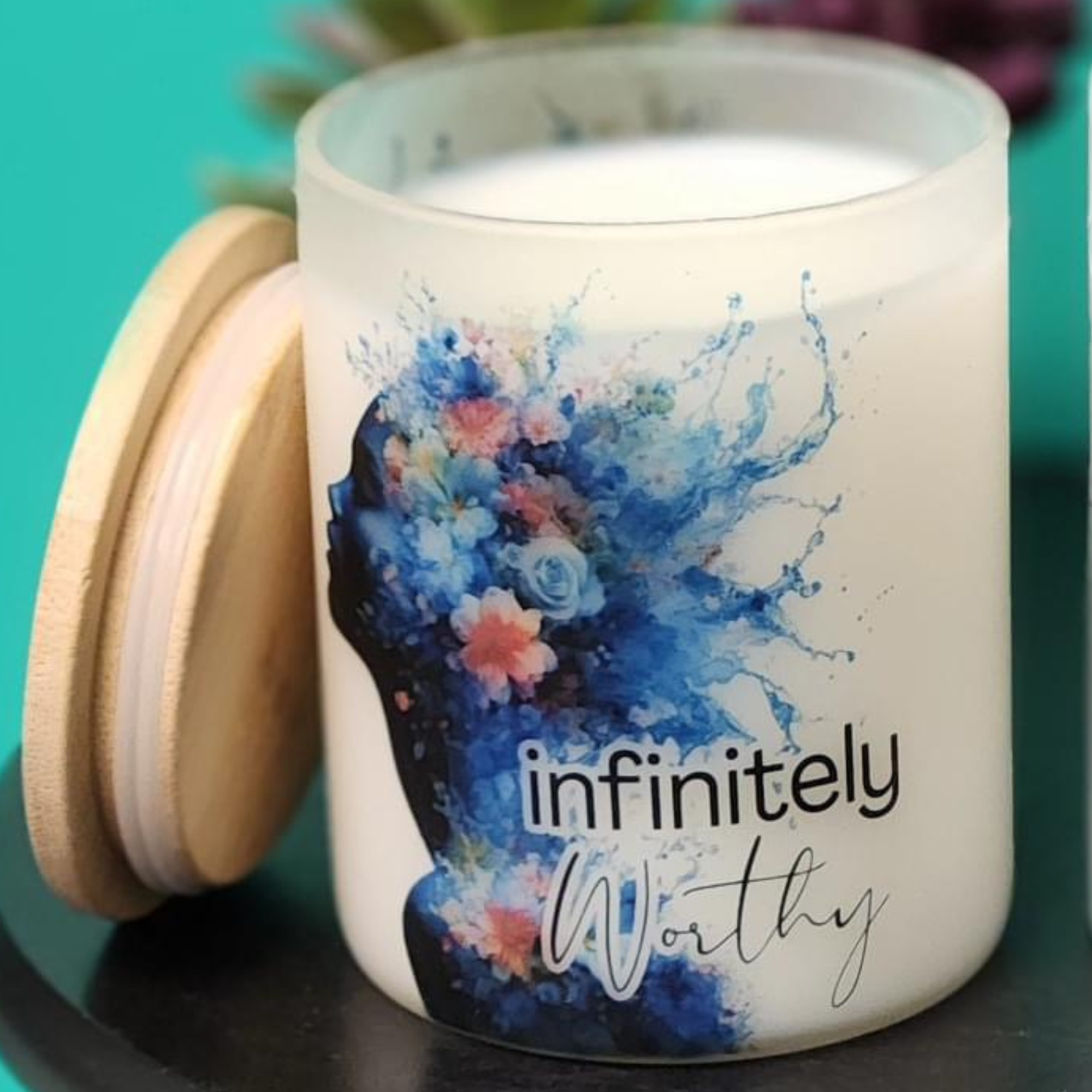 Infinitely Worthy -She Flourishes Candle (Frosted)