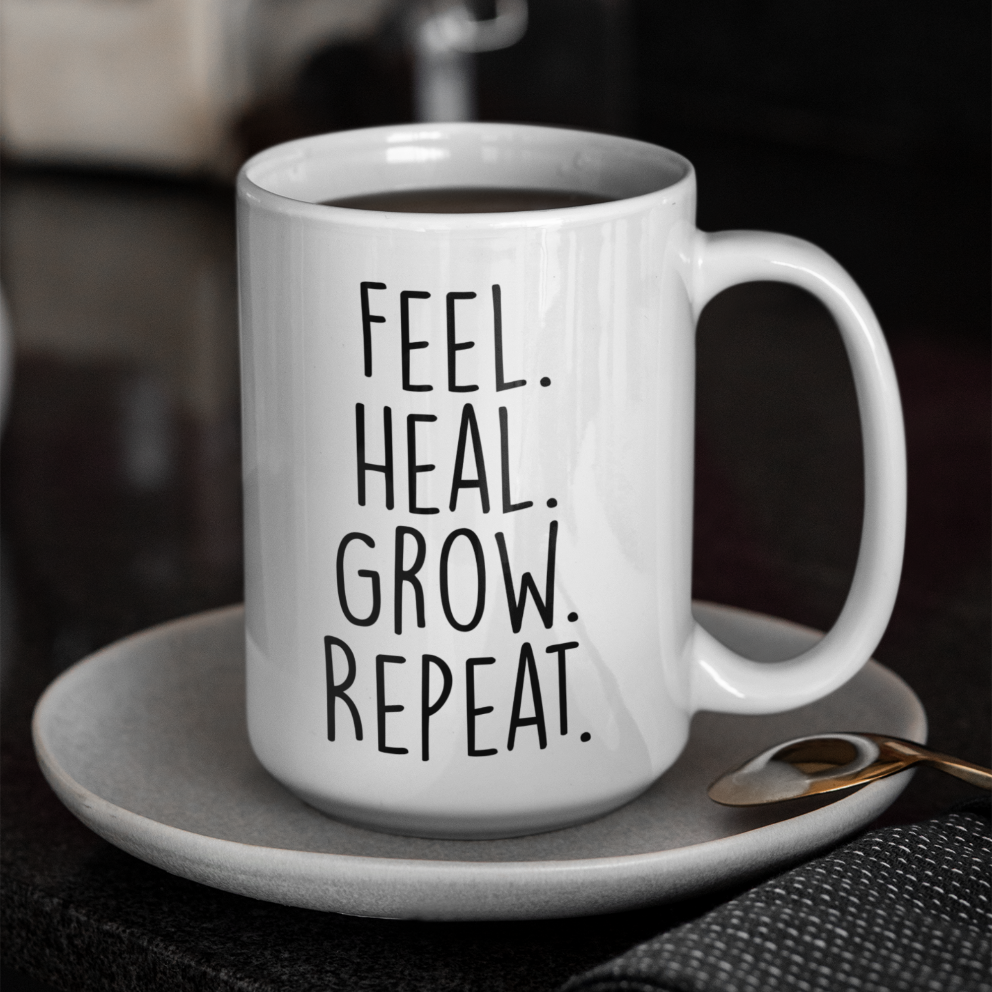 Feel Heal Grow Repeat Minimalist Mug