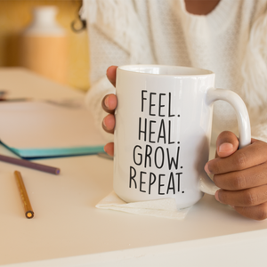 Feel Heal Grow Repeat Minimalist Mug