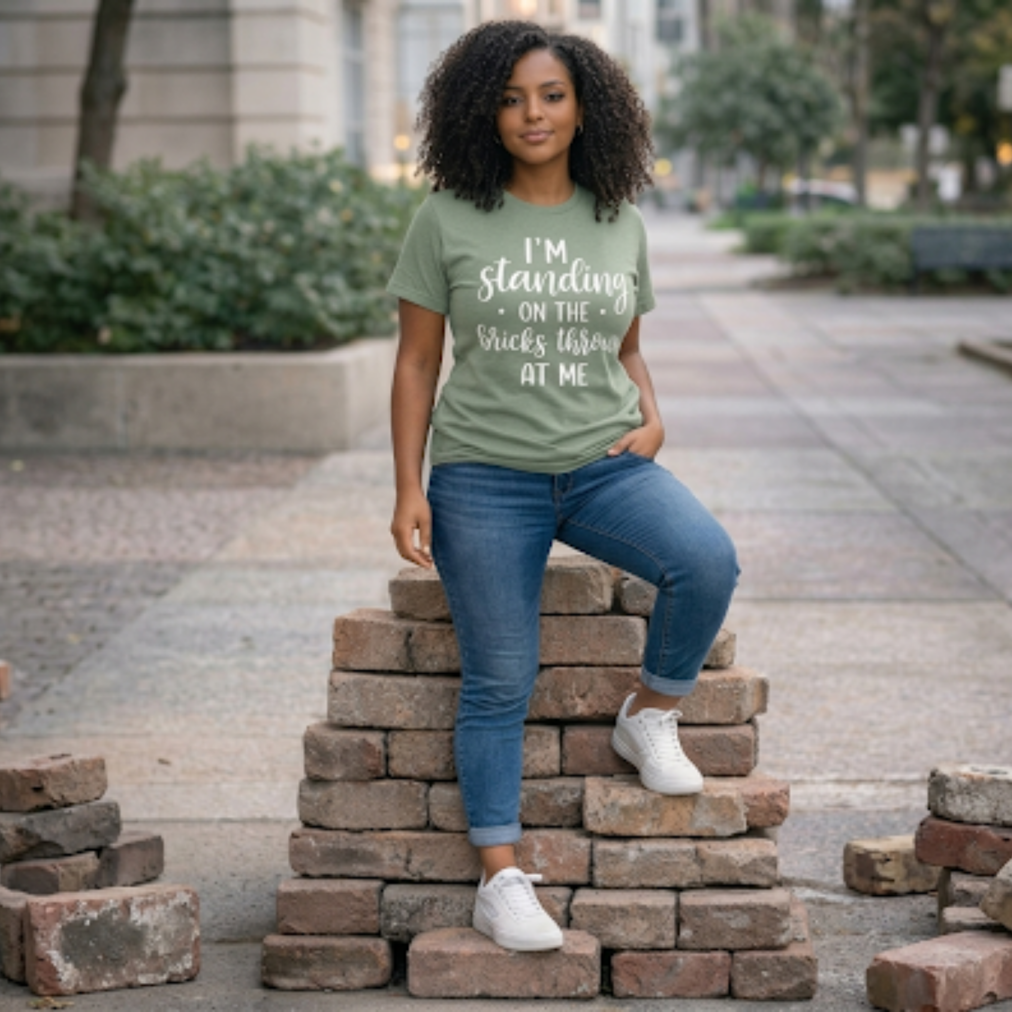 I'm Standing on the Bricks Thrown at Me (T-Shirt)