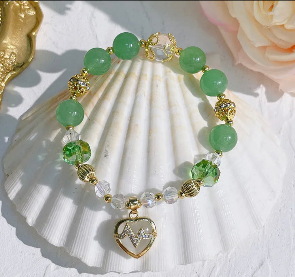 Natural “I Heart Me” Love Charm Bracelet- Lavender