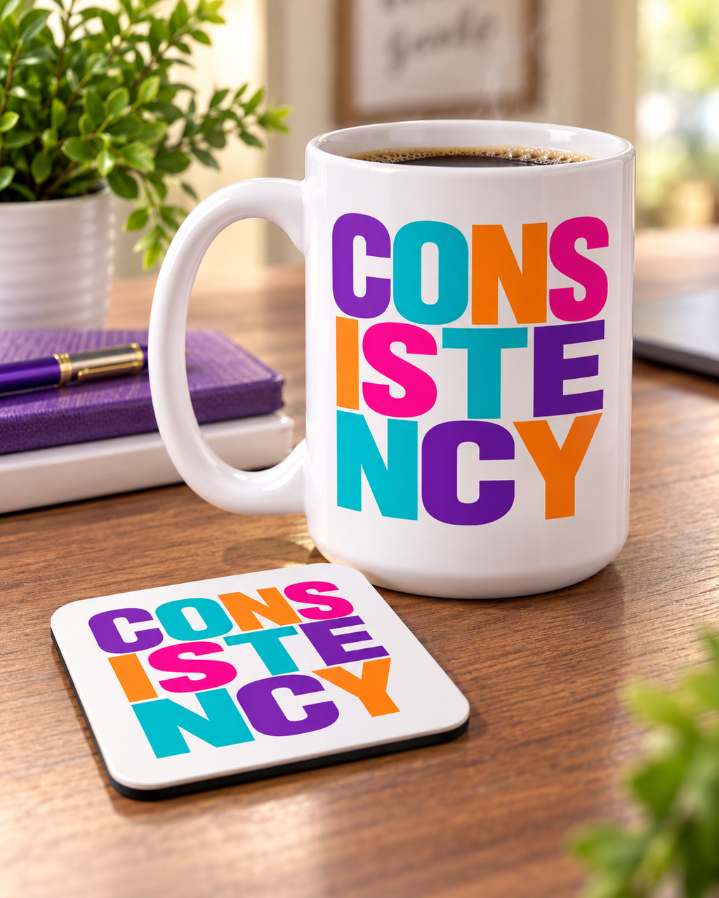 CONSISTENCY 15 oz White Ceramic Mug