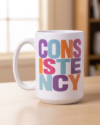CONSISTENCY 15 oz White Ceramic Mug