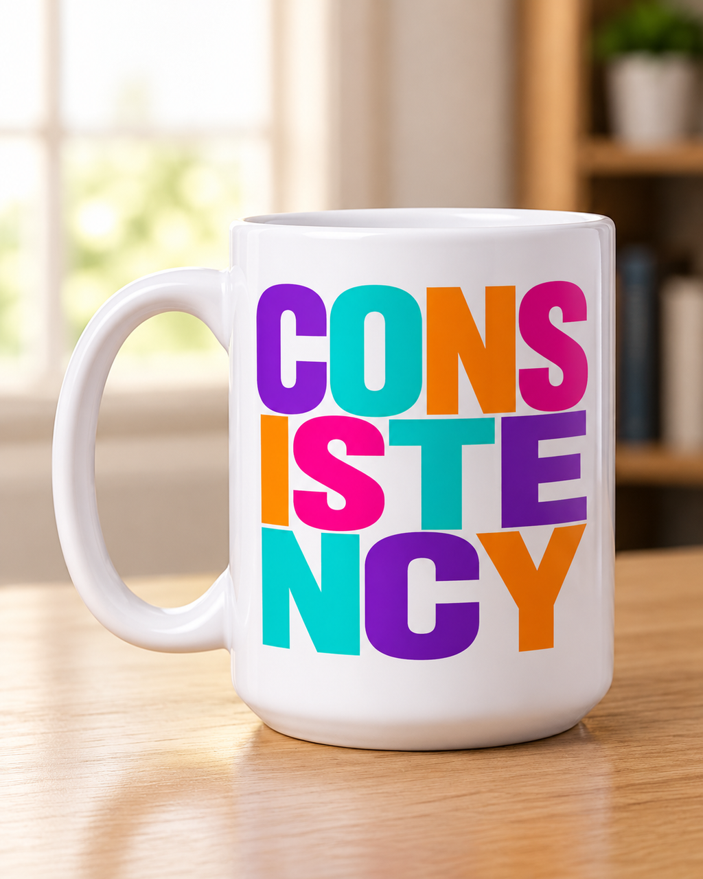 CONSISTENCY 15 oz White Ceramic Mug