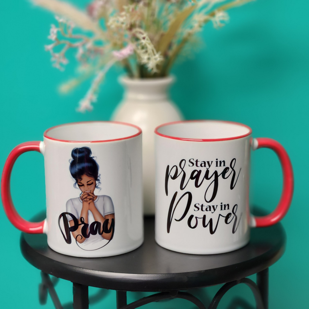 She Prays with Power Mug