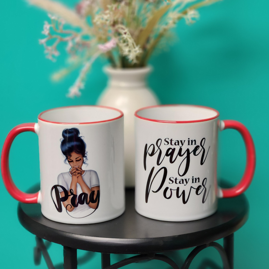She Prays with Power Mug