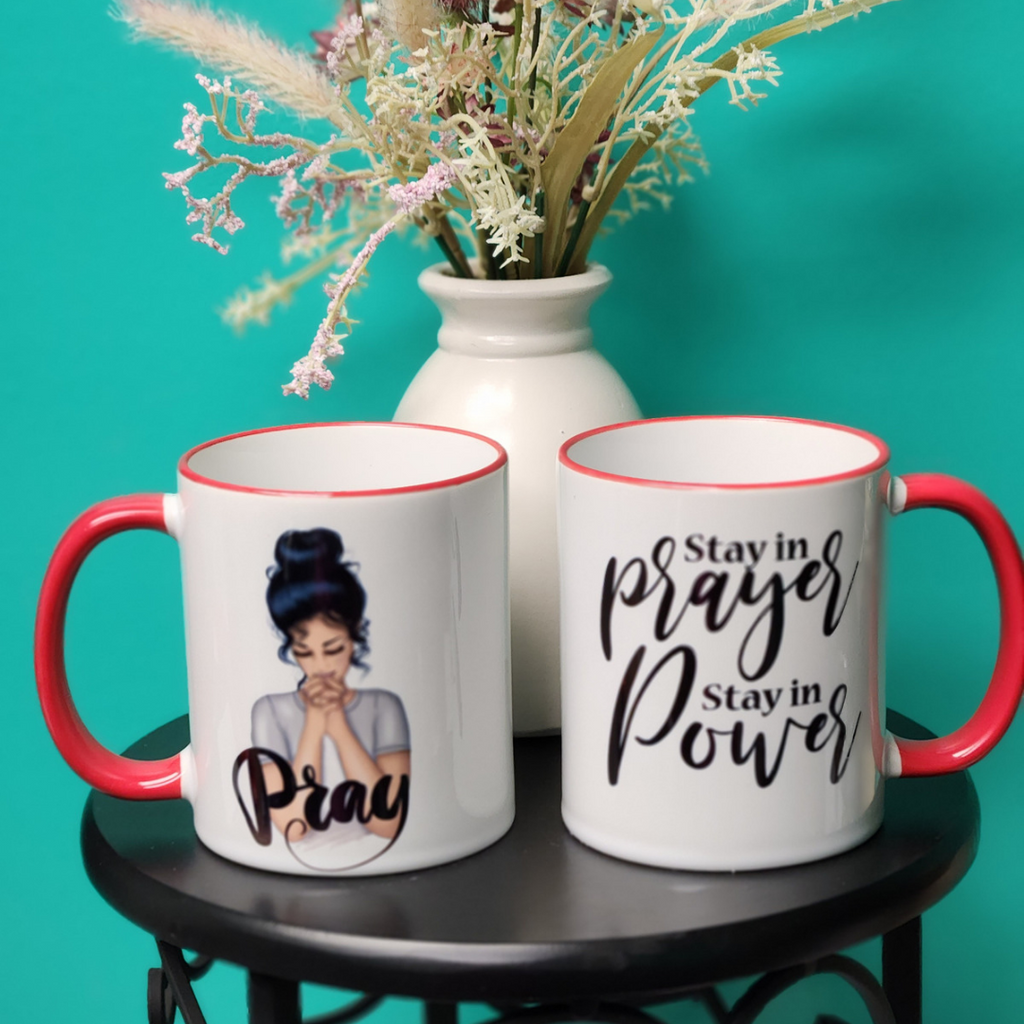 She Prays with Power Mug