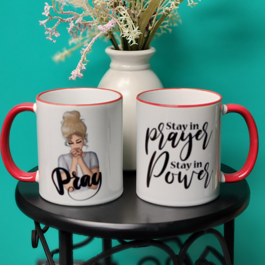 She Prays with Power Mug