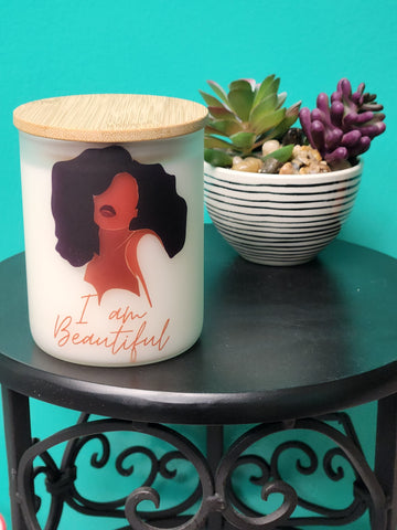 I Am Beautiful Reminder Candle - Frosted