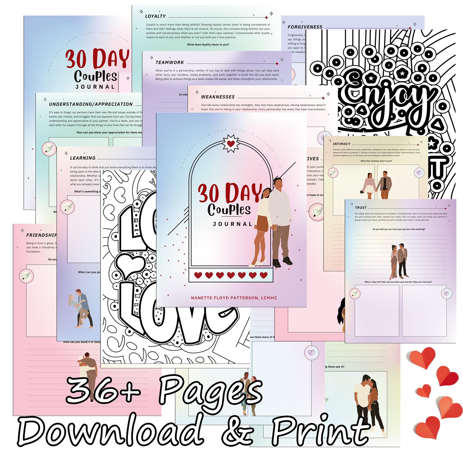 Couples Journal, Instant download