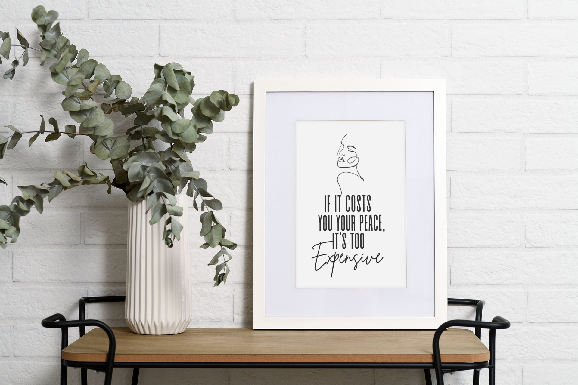 If It Cost You Your peace It's Too Expensive Quote Wall Art | Digital Print | Trendy Wall Art | Wall Decor | Wall Poster | Valentines