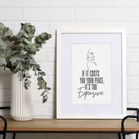 If It Cost You Your peace It's Too Expensive Quote Wall Art | Digital Print | Trendy Wall Art | Wall Decor | Wall Poster | Valentines
