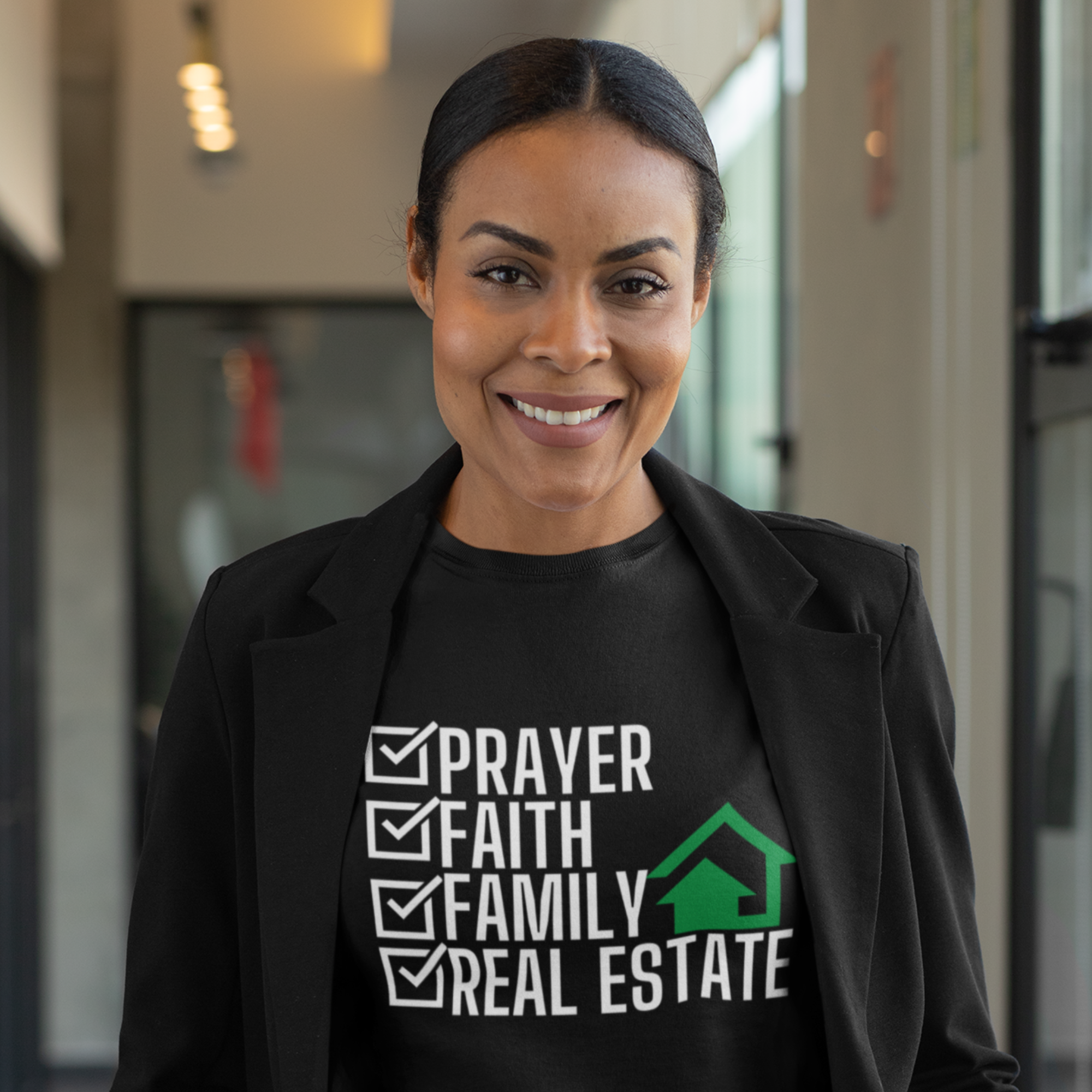 Prayer Faith Family Real Real Estate T-shirt