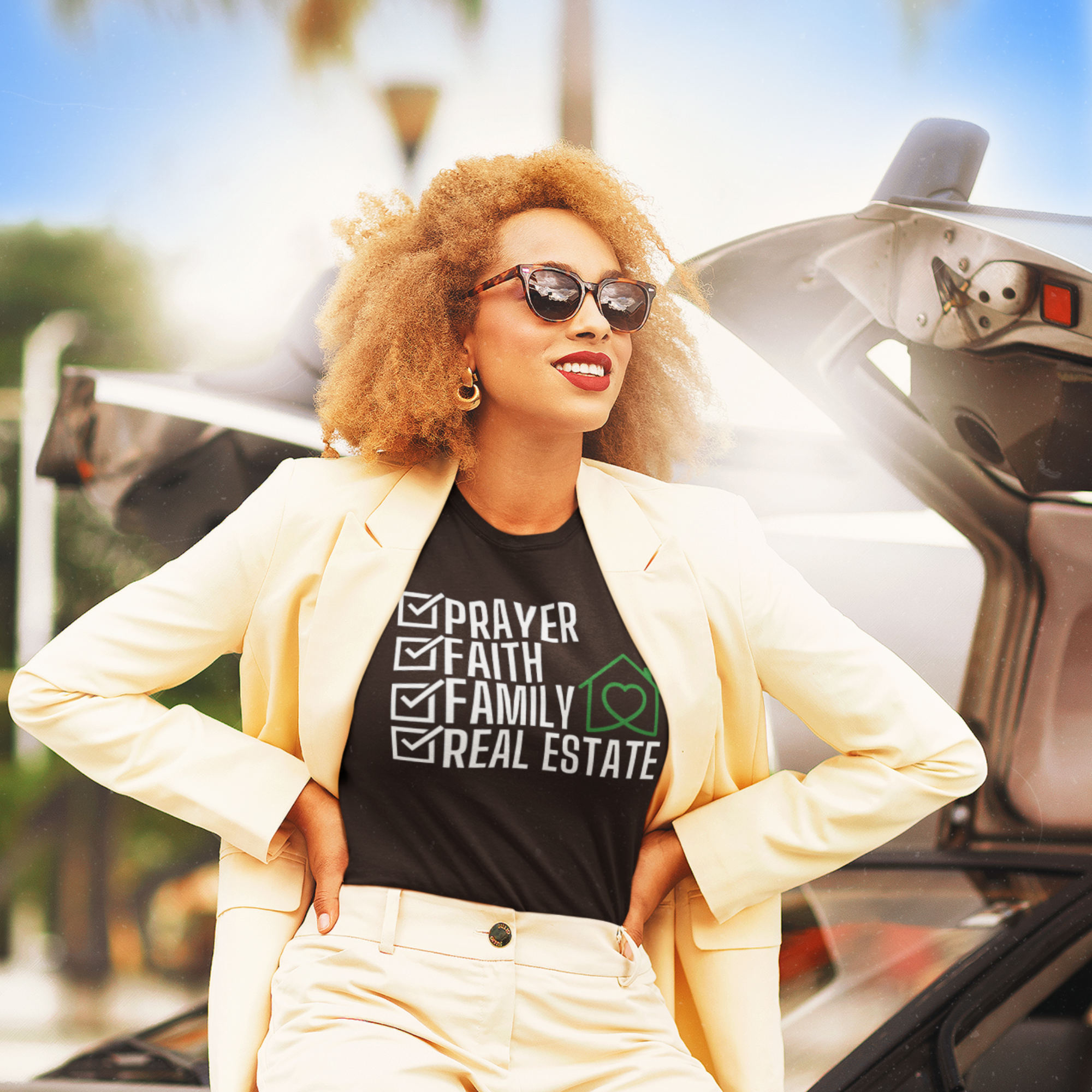 Prayer Faith Family Real Real Estate T-shirt